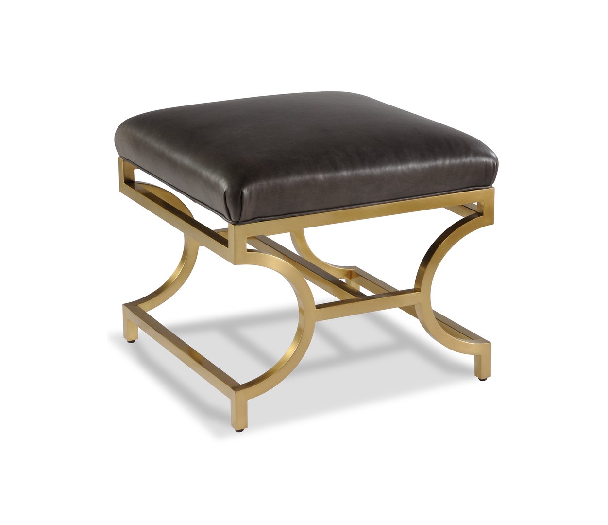 COTAI LEATHER OTTOMAN AGED BRASS Taylor King